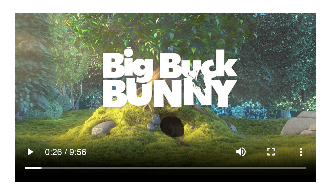 HTML5 Video Player rendered in Dashboard