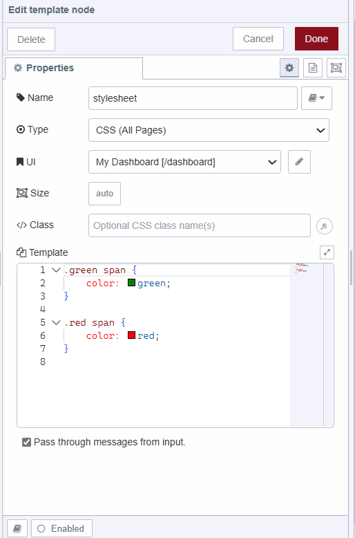 Image showing added style to the tempalate widget